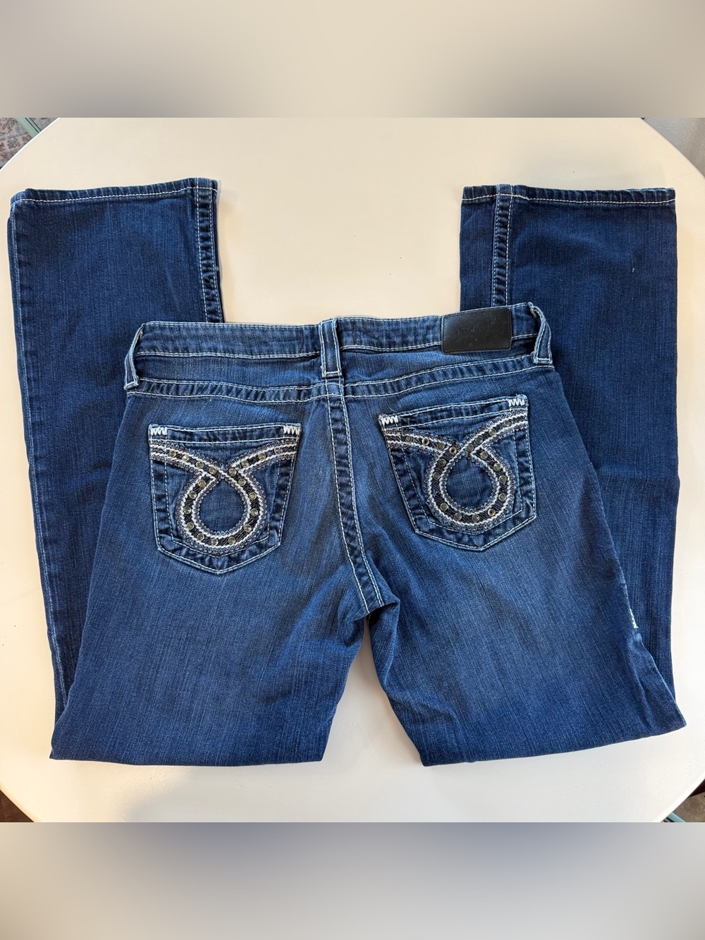 Big Star Liv Bootcut Jeans Womens Size 30L Dark Wash Embroidered Y2K